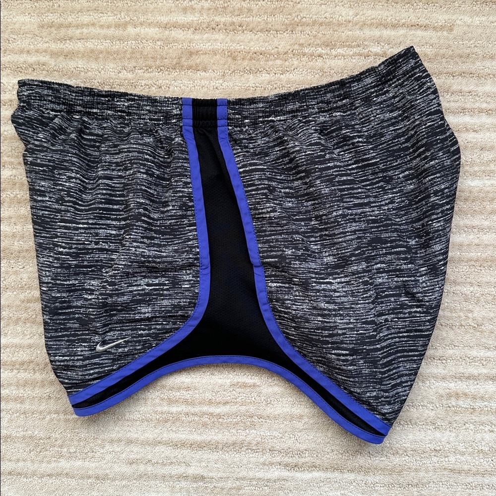 Nike Women's 3'' Dri-Fit Tempo Core Running Shorts Black Blue Size Medium